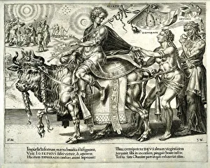 1564 Prints: Joseph Riding On A Bull