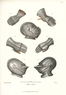 Gauntlets Prints: Jousting helms (armlets) and gauntlets in