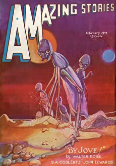 Walter Collection: By Jove, Alien Entity, Amazing Stories Scifi Magazine Cover