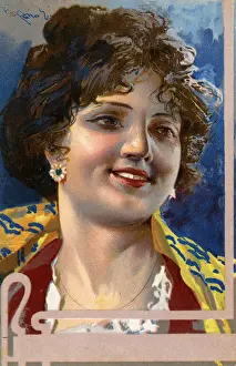 Jovial Prints: Jovial Italian Woman - Portrait - smiling