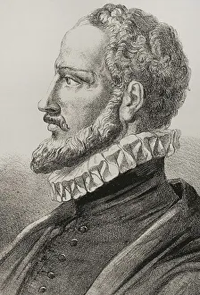 Lithography Collection: Juan de Herrera (1530-1597). Portrait by Urrabieta
