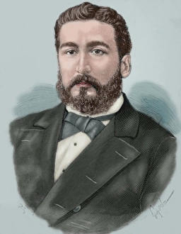 Vice Collection: Juan Jose Latorre (1846-1912). Portrait. Colored engraving