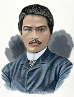 Activist Gallery: Juan Luna Novicio (1857-1899). Engraving. Colored