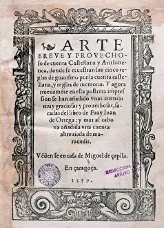 1559 Prints: Juan de Ortega (1480-1568). Manuscript