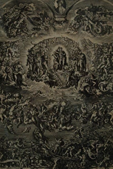 1520 Collection: The Last Judgment, 1569, engraving by Martino Rota (c. 1520-1