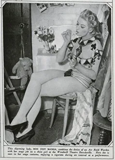 Judy McCrea, smoking backstage at Windmill Theatre