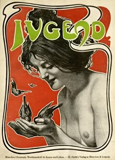 Sparrow Gallery: Jugend front cover, naked woman feeding birds