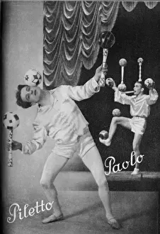 Wintergarten Prints: Juggler and acrobat Paolo Piletto seen at the Wintergarten Theatre, Berlin c