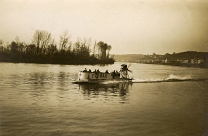 Jules Fischer testing Farman hydroplane, France Jules Fischer testing Farman hydroplane, France