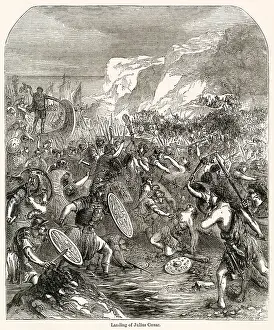 Invade Prints: Julius Caesar dismbarking at Deal the South-East coast of England