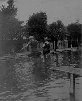 Jumping into Commercial Road Swimming Baths, Bedford