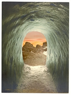 Jungfrau, railroad, Eigerhohle, with view of the station, Be Jungfrau, railroad, Eigerhohle, with view of the station, Be