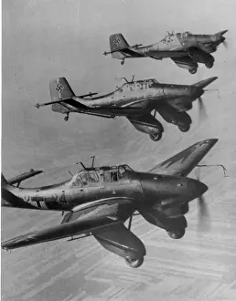 Stukas Prints: Three Junkers Ju87A Stukas in flight