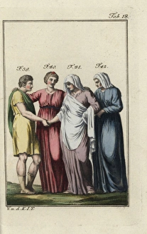Juno Collection: Juno, Roman goddess of marriage, with bride