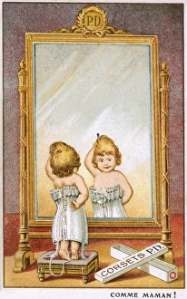 Corsetry Gallery: Just like Mother! A little girl tries on a corset