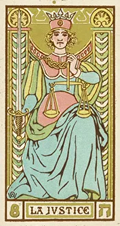 Telling Collection: Justice as depicted on a Tarot card