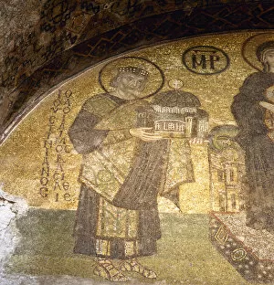 Justinian I (483-565). Mosaic