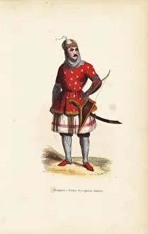 19thcentury Prints: Kabard prince, Circassian, wearing helmet