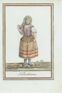Gaiters Prints: Kabardian woman, one of the 12 Circassian tribes