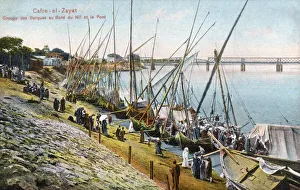 Images Dated 20th October 2020: Kafr El-Zayat, Egypt - Fishermens Dhows