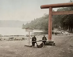Tool Collection: Kago, sedan chair, on the shore of Lake Hakone