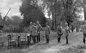 The Kaiser receiving reports of German troops The Kaiser receiving reports of German troops