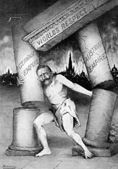 The Kaiser as Samson, WW1 cartoon