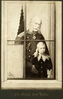 Grandson Prints: Kaiser Wilhelm I and his grandson - future Kaiser Wilhelm II
