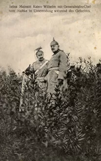 Moltke Collection: Kaiser Wilhelm II and General Von Moltke on field of Battle