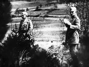 Kaiser Wilhelm II observing gas operations, WW1