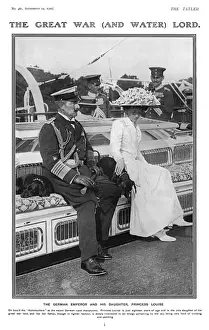 Louise Prints: Kaiser Wilhelm II, Princess Viktoria Luise and dachshunds