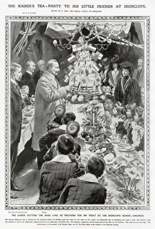 Kaiser Wilhelm II Visiting Children in a School 1907