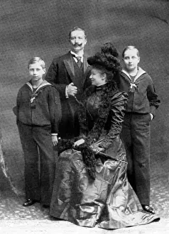 Hohenzollern Prints: Kaiser Wilhelm II, his wife & Princes Oskar & August Wilhelm