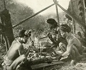 Tribes Prints: Kalabit tribe blacksmiths, Sarawak, Borneo, SE Asia