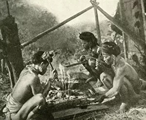 Images Dated 7th August 2018: Kalabit tribe blacksmiths, Sarawak, Borneo, SE Asia