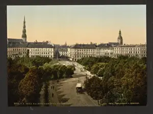 Kalkstrasse and the promenade, Riga, Russia, (i. e. Latvia)