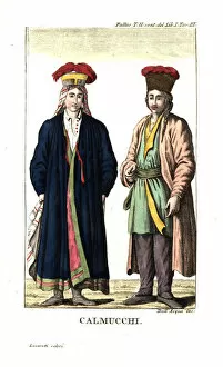 Kalmyks in traditional costume