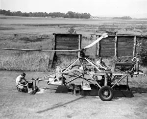 Kaman Prints: Kaman early rotor test rig circa 1945-46