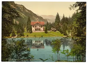Pension Prints: Kander Valley, Blausee, and pension, Bernese Oberland, Switz