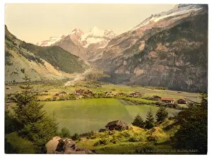 Kandersteg Prints: Kandersteg village and Blumlisalp mountain group, Bernese Ob