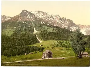 Tyrol Prints: Karersee Pass and Rosengartenhof, Karersee, Tyrol, Austro-Hu