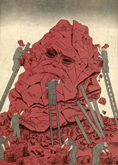 Russians Prints: Karl Marx / Red Paint 1933