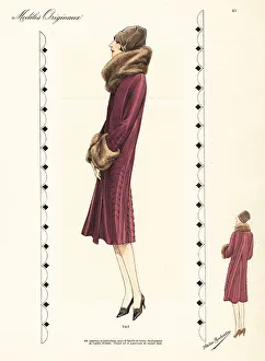 Haute Couture Prints: Kasha coat with fur collar and cuffs