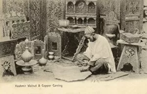 Kashmir Walnut & Copper Carving, India