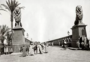 Kasr Collection: Kasr-el-Nil Bridge Cairo, Egypt, circa 1890