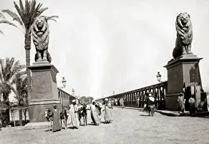 Kasr Prints: Kasr-el-Nil Bridge Cairo, Egypt, circa 1890