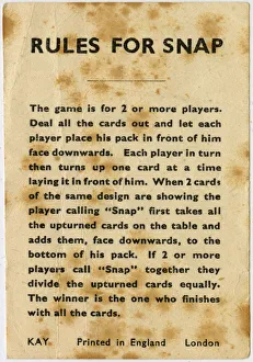 Images Dated 16th February 2016: Kay Snap - Rules of the Game