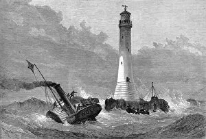 Images Dated 22nd June 2004: The Keepers arriving at Wolf Rock Lighthouse, 1870