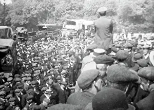 Keir Prints: Keir Hardy addressing strikers, Tower Hill, London