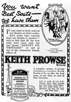 Tickets Prints: Keith Prowse advertisement, WW1